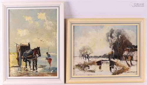 Kelderman, Jan (Edam 1914-1990). Four various works in frame...