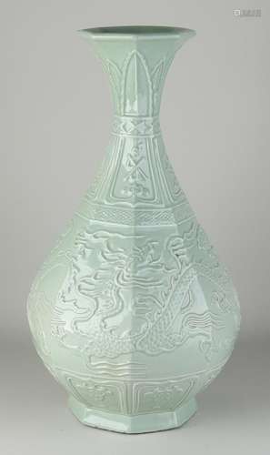 Chinese dragon vase, H 53 cm.