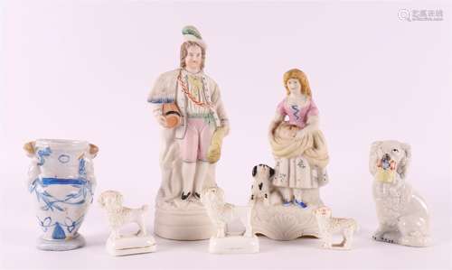 A lot of various pottery, including staffordshire dogs, 19th...