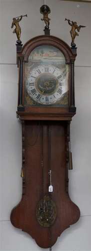 A Frisian tail clock, Friesland, mid 19th century.