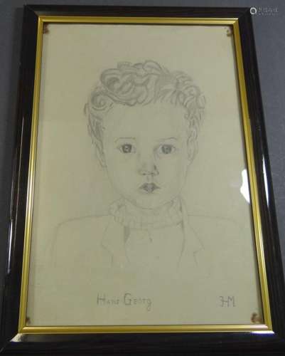 JM, Kinderportrait, Zeichnung