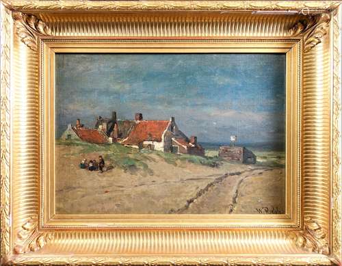 ROELOFS Willem (1822-1897) : Maisons et groupe d'enfants au ...