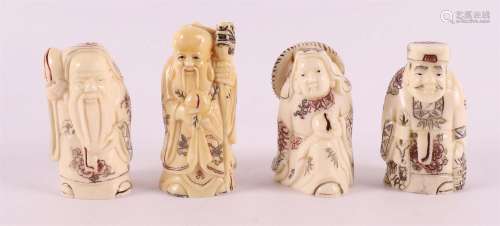 Four various bone figures, including immortal ones, China 20...