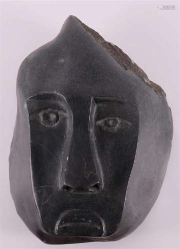 A natural stone face, modern/contemporary sculpture, 1970s.