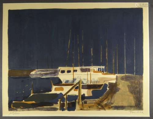 Roger FORISSIER (1924-2003) "Yachthafen" orig. Lit...