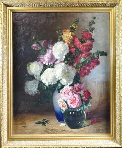 BOURGIN Georges (1865-1937) : Vase de fleurs. H. s. T. signé...