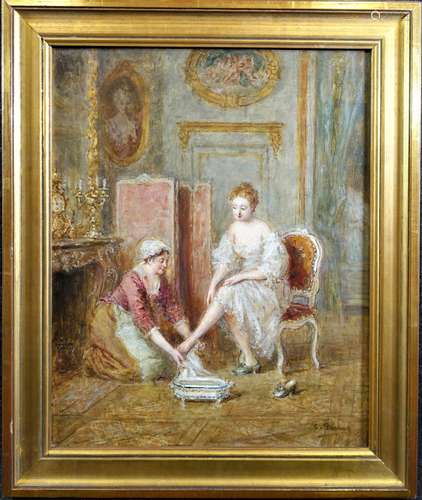 PECRUS Charles (1826-1907) : La Toilette : servante essuyant...