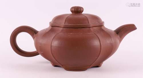 A large model pumpkin-shaped yixing teapot, China, 20th cent...