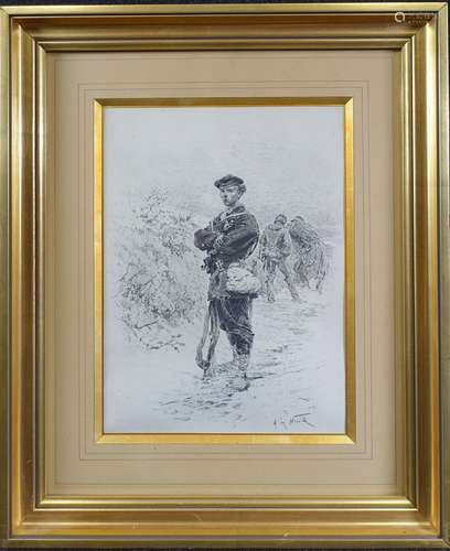 NEUVILLE Alphonse de (1835-1885) : Soldats, l'hiver, guerre ...