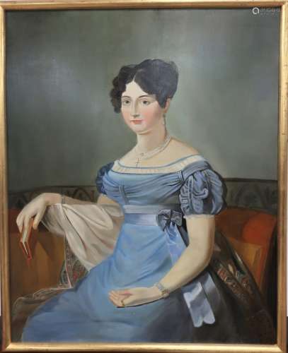 Dans le goût du XIX's, travail moderne : Portrait d'une dame...