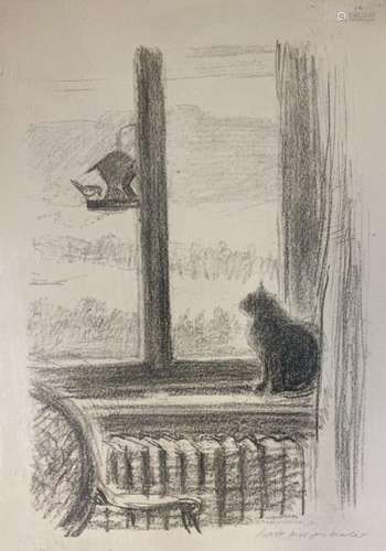 Ernst MORGENTHALER (1887-1962) "Katze am Fenster" ...