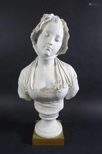 LAURENT Eugène (1832-1898) : Buste de jeune femme au corsage...
