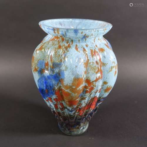 Dans le goût de DAUM pour MAJORELLE : Vase en verre soufflé ...