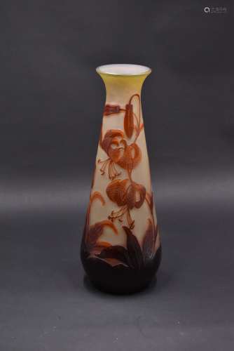 ETABLISSEMENTS GALLE (1904-1936).Important vase conique à co...