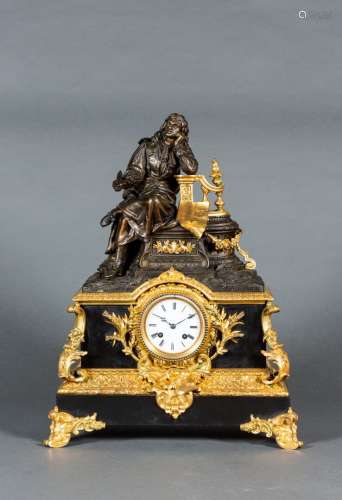 Henri PICARD Bronzier (actif entre 1840-1890). Pendule en br...