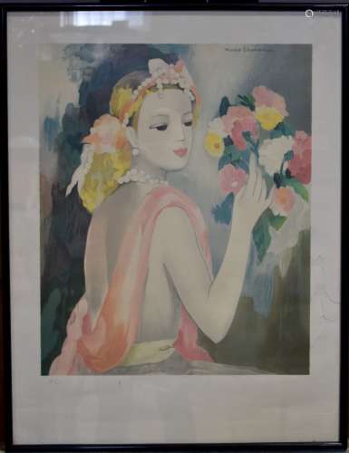 Marie LAURENCIN (1883-1956). Femme au bouquet. Lithographie ...
