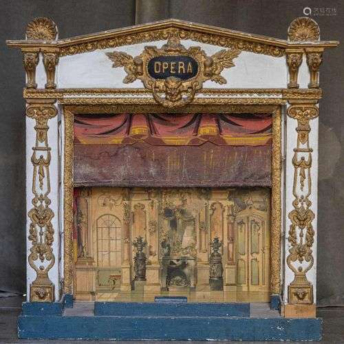 256. Castelet de théâtre de marionnettes, XIXe siècle,modèle...
