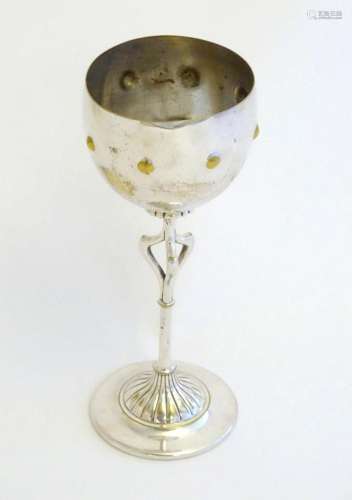 An Arts & Crafts WMF silver plate goblet / trophy cup wi...