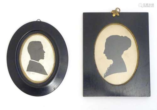Two 19thC portrait silhouettes, comprising a portrait Henry ...