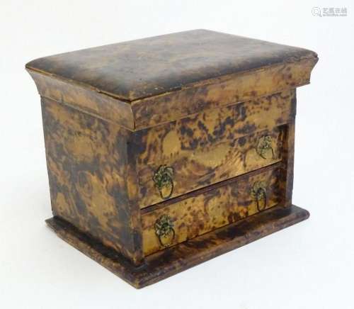 A Victorian simulated burr walnut jewellery box with lift li...