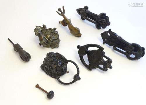 A quantity of assorted 19thC and later door knockers to incl...