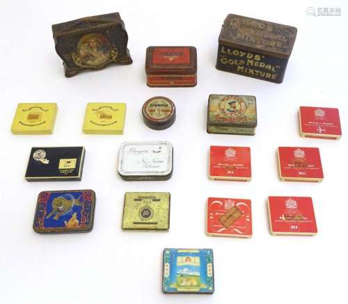 A quantity of early 20thC advertising tins for tobacco to in...