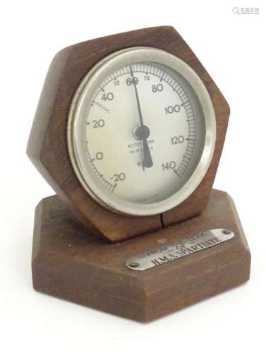 A 20thC desk thermometer / Rototherm by Corfield Ltd, London...