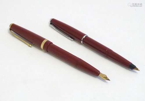 Two mid 20thC fountain pens, comprising a Conway 57 with 14c...