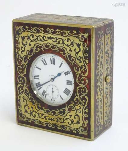 A Victorian Boulle work Goliath pocket watch case / stand. T...