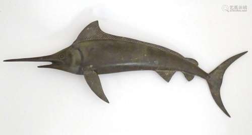 A 20thC cast bronze sculpture modelled as a swordfish. Appro...