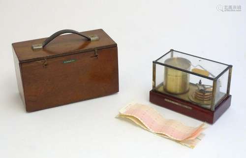 A mid 20thC cased barograph. Case approx. 7" x 10 3/4&q...