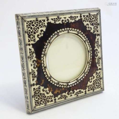 A Victorian Anglo-Indian tortoiseshell and ivory Vizagapatam...
