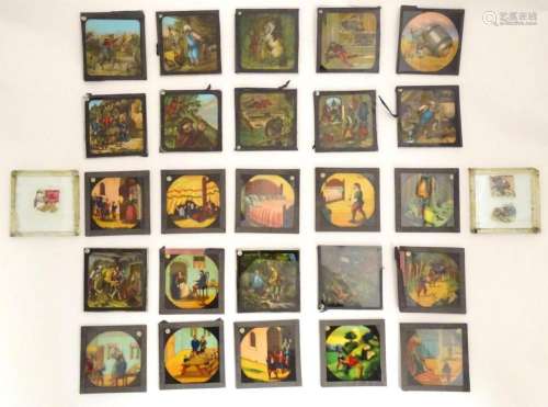 A quantity of assorted colour magic lantern slides to includ...