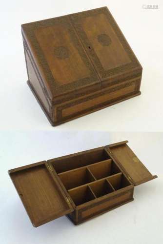An early 20thC stationary / correspondence cabinet with two ...