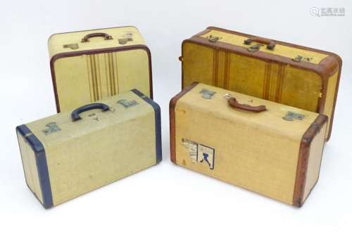 Four 20thC suitcases, comprising 2 shoe cases by Victor Lugg...