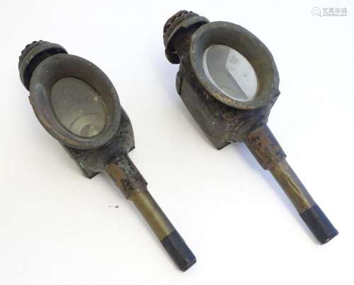 Two 19thC carriage lamps. Approx. 17 1/2" (2)