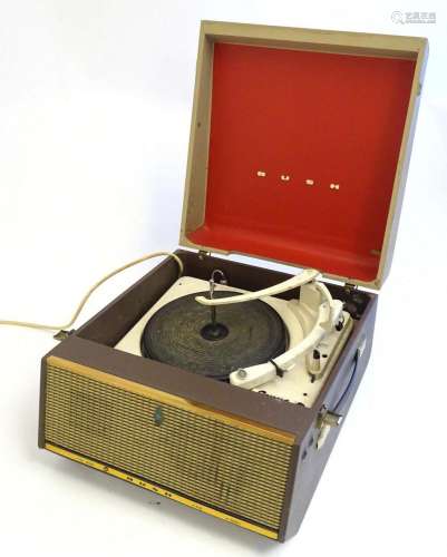 A mid 20thC Bush / Garrard Model 210 portable record player,...
