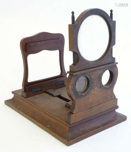 A Victorian folding graphoscope viewer with hinged platform ...