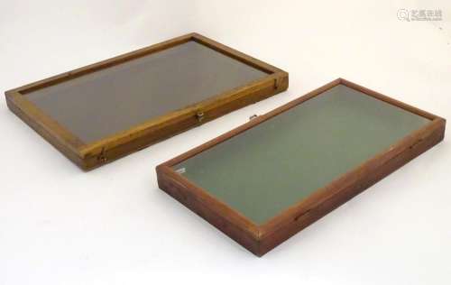 An early 20thC oak shadow box / display case, together with ...