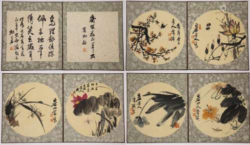 Chinese ink painting,
Qi Baishi's Flower Album