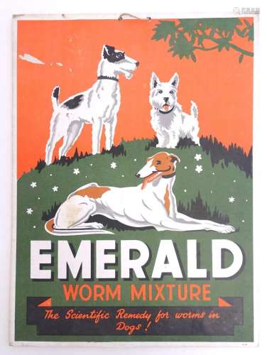 A 20thC card advertising print for Emerald Worm Mixture, The...