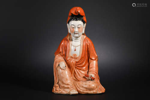 Qing Dynasty Porcelain Seated Guanyin