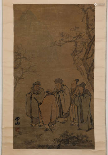 Chinese ink painting,
Zhang Lu's figure figure