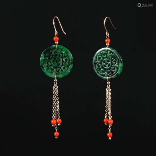 Qing Dynasty Jade Earrings