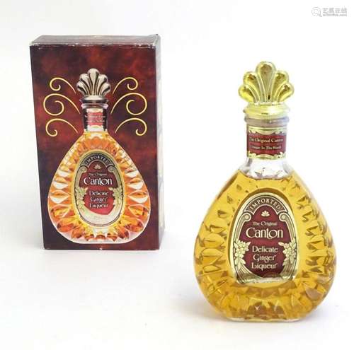 A bottle of Canton Delicate Ginger Liqueur, 500ml. Boxed.