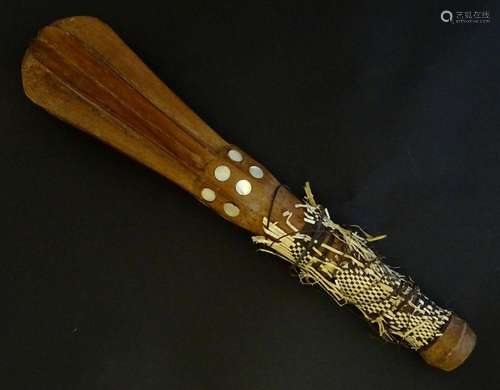 Ethnographic / Native / Tribal: A tribal wooden mace / club ...