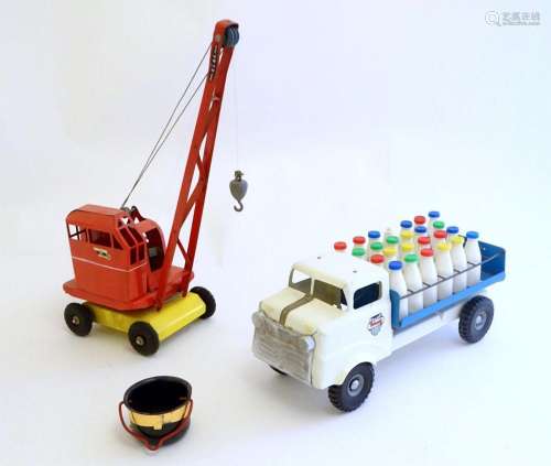 Toys: A tinplate Triang Hi-way Milk Float / truck with milk ...