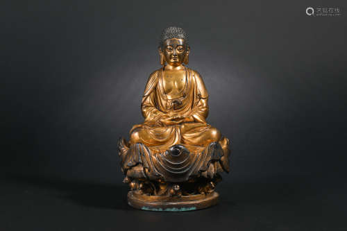 Liao Dynasty Gilt Copper
Buddha statue of Sakyamuni