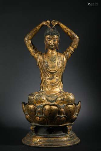 Ming Dynasty Gilt Bronze Buddha Shakyamuni