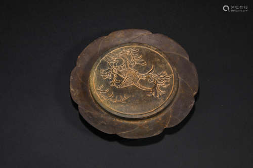 Ming Dynasty Flower and Bird Inkstone